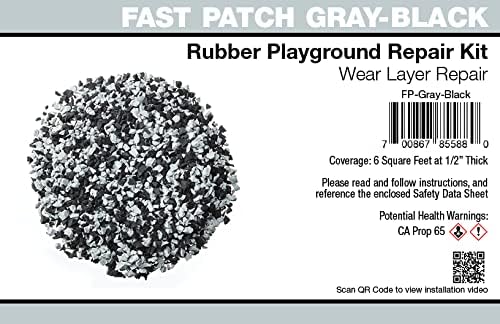 Poured-in-Place Surfacing Repair Kit Fix Rubber Playground (Gray/Black, Standard)