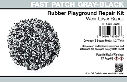 Poured-in-Place Surfacing Repair Kit Fix Rubber Playground (Gray/Black, Standard)