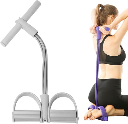 21 Fitness Resistance Bands-4 Tube Pedal Ankle Puller, 2025 New Stretching Bands for Arm and Leg Workouts, AB Training Auxiliary Device Workout Equipment for Women Men