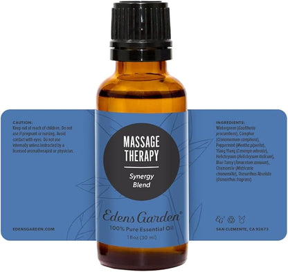 Edens Garden Massage Therapy Essential Oil Blend- 100% Pure Premium Grade, Undiluted, Natural, Therapeutic, Aromatherapy, The Best for Skin, Humidifiers, Face 30 ml (1 fl oz)