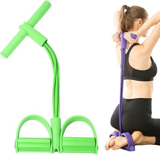 Resistance Bands with Handles, 21 Fitness Resistance Bands-4 Tube Pedal Ankle Puller Stretching Bands for Arm and Leg Workouts, Elastic Yoga Pedal Puller Stretch Band for Exercise
