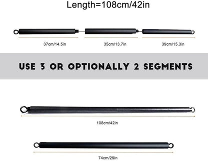 Resistance Band Bar Set, 3 Section for Working Out, Portable Home Gym Exercise Equipment for Men and Women with Handles Foot and Fix Straps