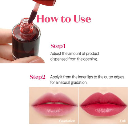 ETUDE Dear Darling Water Tint - Watermelon Ade (9g) | Vivid Color Lip Stain with Moisturizing Weightless & Non-sticky Finish Lip Stain | Smudge-proof Lip Tint | Korean Makeup, Kbeauty