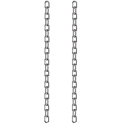 2 Pcs 5/32 x 23 Inch Link Chain 304 Stainless Steel Coil Chain for Transport Tie Down Binder Chain Pulling Towing Hanging, Home, Camping, Pet Towing, 4mm