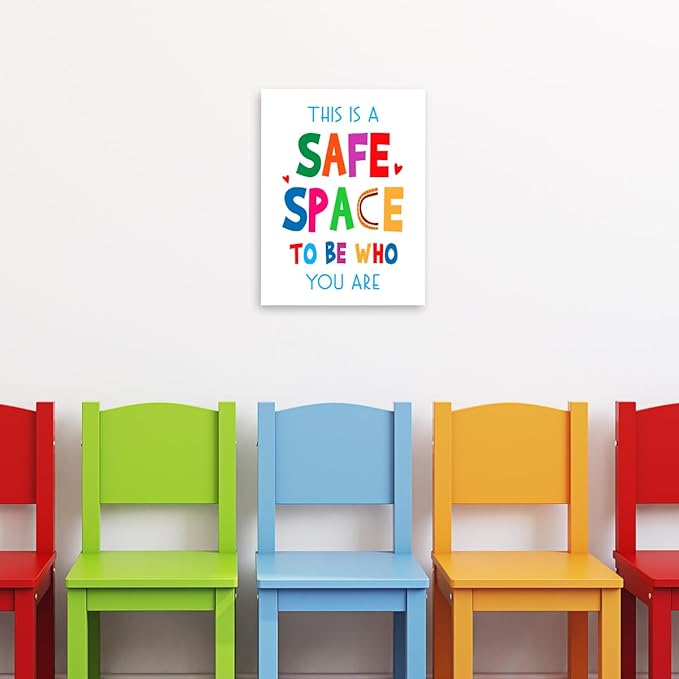 YEOION Mental Health Wall Decor,This is a Safe Space Wall Art Canvas Frame Print for Mental Health Therapy Office School Counselor Calming Corner Wall Decor