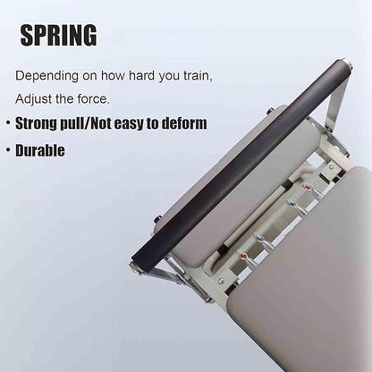Foldable Reformer Pilates Machine, Yoga Workout Indoor Pilates Exercise Equipment, for Home Gym, Multifunction Portable Adjustable Reformer, Compact Training Weight,Off White
