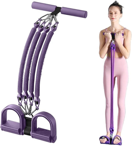 21 Fitness Resistance Bands-4 Tube Pedal Ankle Puller, 2025 New Pedal Resistance Band Stretch Bands, AB Training Auxiliary Device Workout Equipment for Women Men