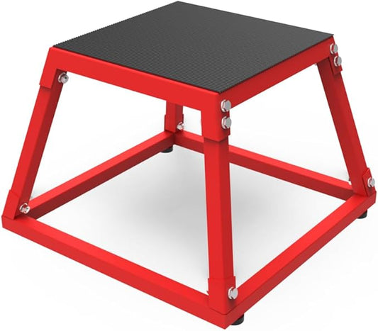 Metal Plyometric Jumping Box,12/18/24/30 Inch Steel Plyo Box Set for Fitness Exercise Home Gym,Single/Set