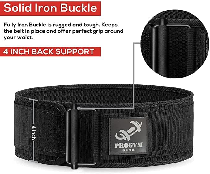 Self-Locking Weight Lifting Belt with Straps - Premium Weightlifting Belt for Serious Functional Fitness - Powerlifting - Deadlifting - Olympic Lifting Athletes - Gym Belt for Men & Women