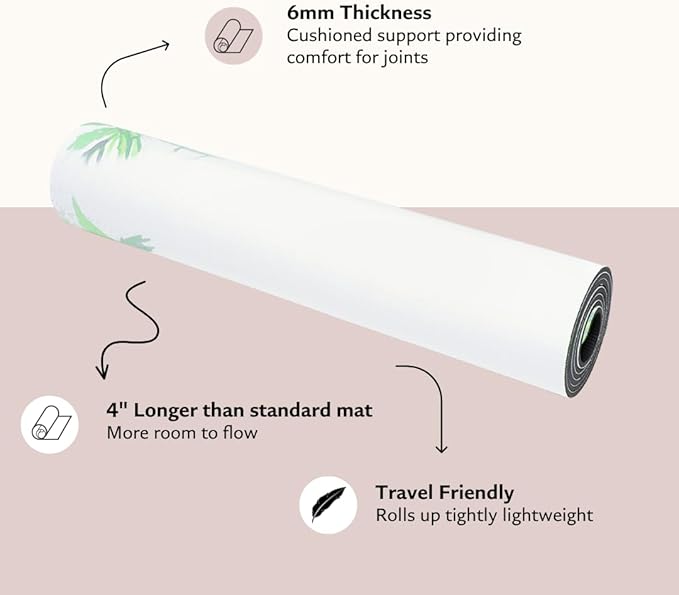 Shakti Warrior TPE Yoga Mat - Artist Designed, Premium eco friendly mats, Non Slip, Non toxic, Great For Regular & Hot Yoga, Pilates and Workouts (72 inch x 24 inch x 6mm thick)