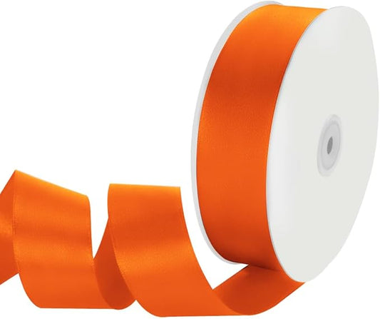 1-1/2" x 100 Yards Orange Ribbon, Orange Satin Ribbons for Gift Wrapping, DIY Craft, Flower Bouquet, Valentine's Day, Halloween and Birthday Party Decoration