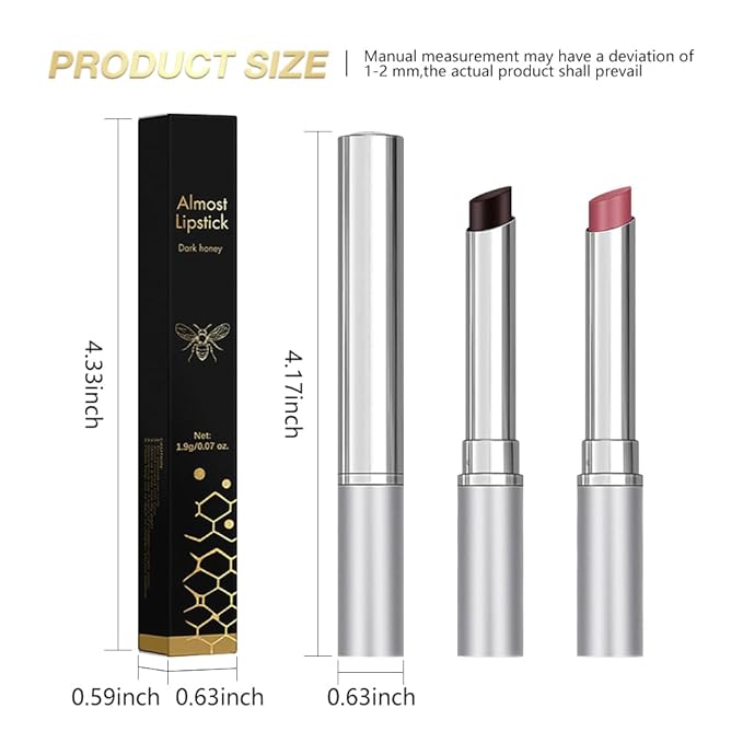 2Pcs Black & Pink Honey Lipstick Tinted Lip Balm, Sheer Hydrating Lip Stain for All Skin Tones, Natural Lightweight Lips Gloss Makeup for Women, Vegan & Cruelty-Free