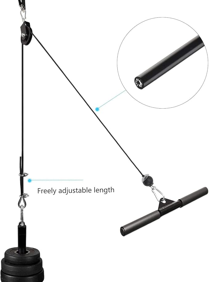 LFJ Replacement Gym Cable with Stopper Ball Fitness Pulley Cable Steel Wire Rope for Cable Machine Home Gym Weight Lift Pulley System