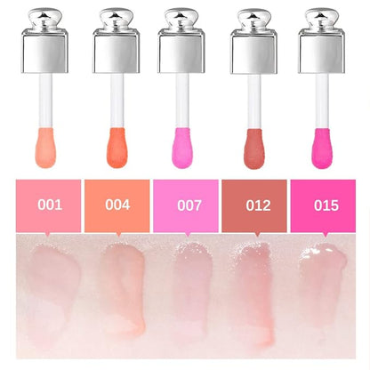 2PCS Hydrating Lip Glow Oil, Lip Oil Gloss Transparent Toot Tinted Nourishing Long Lasting Repairing Lightening Lip Lines (CLEAR) 0.2 OZ