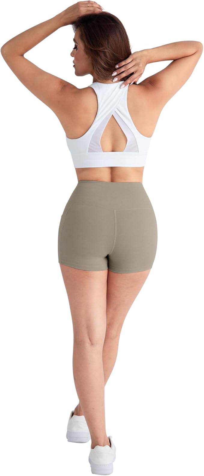 CHRLEISURE Womens Biker Yoga Shorts with Pockets: High Waisted Tummy Control Spandex Workout Athletic Gym Shorts 4 Packs