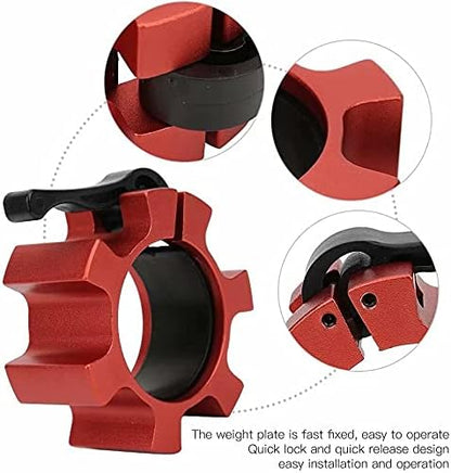 Metal Olympic Barbell Clamps 2inch Heavy Duty Exercise Collars,Weight Clips for 2" Barbell,Quick Release Weight Clamps for Weightlifting, Olympic Lifts Strength Fitness Training 1 Pair