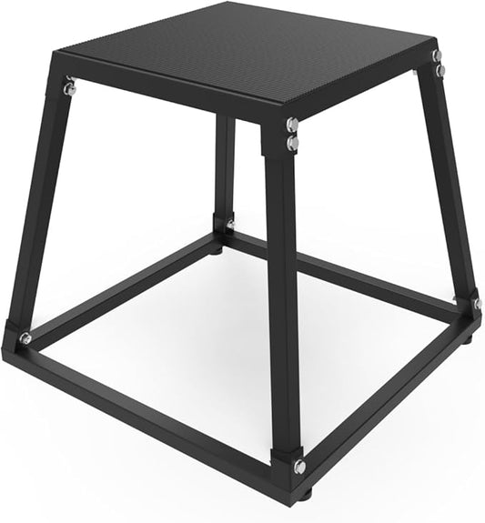 Metal Plyometric Jumping Box,12/18/24/30 Inch Steel Plyo Box Set for Fitness Exercise Home Gym,Single/Set