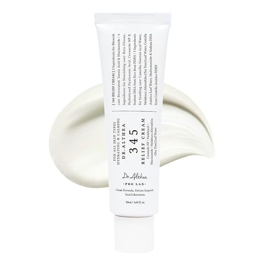 Dr.Althea 345 Relief Cream | Moisturizer for Soothing Recovery and Blemish Care with Tea Tree Leaf Water & Niacinamide | Korean Vegan Skin Care for All Skin Types, 1.69 Fl Oz (Ver.2 - Pack of 1)