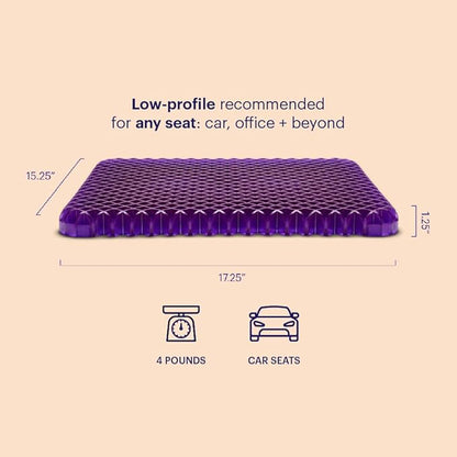 Purple Simply Seat Cushion | Pressure Reducing Grid Designed for Ultimate Comfort | Designed for Cars and Travel | Made in The USA