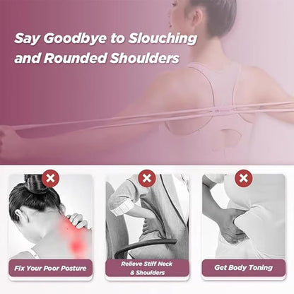 Resistance Bands, Figure 8 Resistance Band for Women Men, Resistance Bands for Arms, Back, Shoulder Stretch with Handles, for Working Out, Yoga, Pilates, Stretching