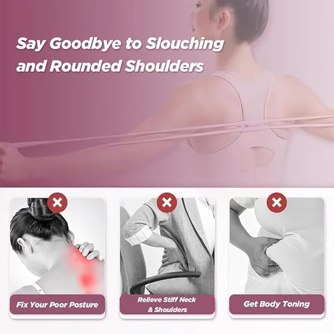 Resistance Bands, Figure 8 Resistance Band for Women Men, Resistance Bands for Arms, Back, Shoulder Stretch with Handles, for Working Out, Yoga, Pilates, Stretching