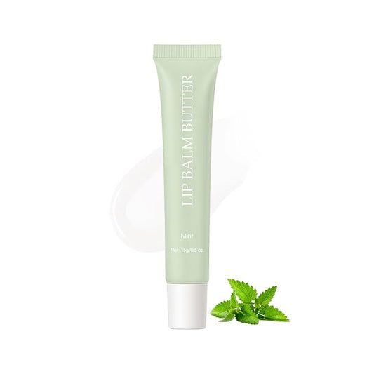 Summer Lip Glossy Butter Lip Balm, Lip Gloss Set, Soothing Lip Skincare, Instant Moisture, Lightweight, Nourish, Hydrate, Moisturizing Tint, Non-Sticky, Long-lasting (Mint, Large)
