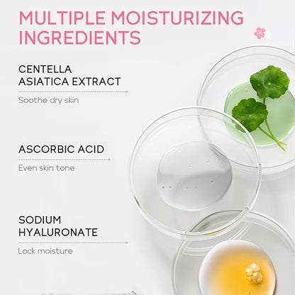 SAKURA Skin Care Set, Skin Care Sets & Kits Women Girls Gift Set with Cleanser, Face Serum, Face Cream, Toner, Eye Cream, Travel Size Skincare Set for Women Teen Girls Birthday Christmas Gift (SAKURA)