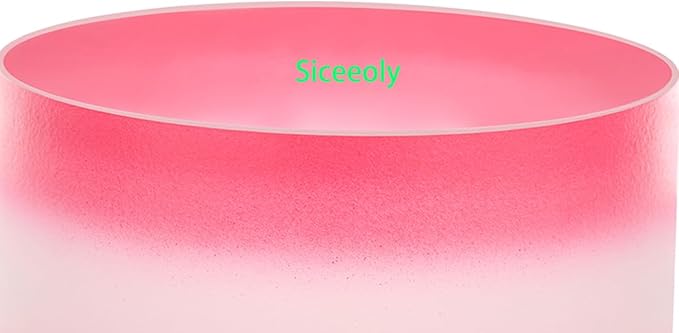 8 inch F Note 432HZ Light Pink Singing Bowl Frosted Quartz Heart Chakra Meditation Sound Healing with Durable Carrying Case Suede Striker O-ring