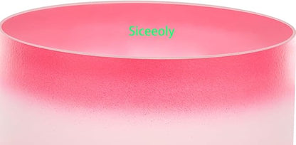 8 inch F Note 432HZ Light Pink Singing Bowl Frosted Quartz Heart Chakra Meditation Sound Healing with Durable Carrying Case Suede Striker O-ring
