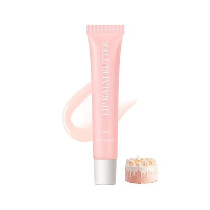 Summer Lip Glossy Butter Lip Balm, Lip Gloss Set, Soothing Lip Skincare, Instant Moisture, Lightweight, Nourish, Hydrate, Moisturizing Tint, Non-Sticky, Long-lasting (Cake, Large)