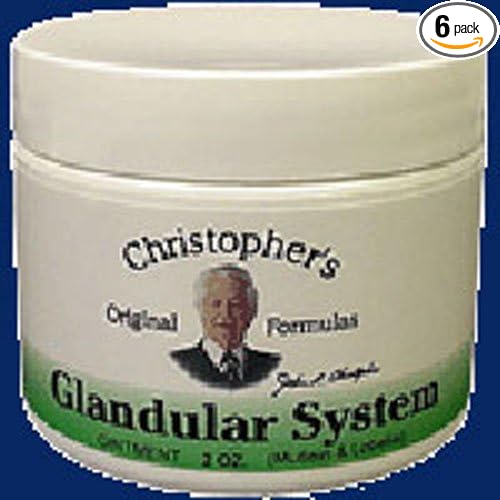 Christopher’s Original Formulas Glandular System Ointment – 2 oz – Synergistic Herbal Blend for Glandular Support – Made in The USA - Pack of 6