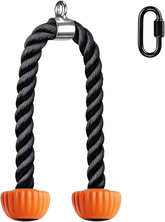 SELEWARE Tricep Rope Cable Machines Attachments for Gym, Heavy Duty Universal Tricep Pull Down Rope with Soft Rubber Ends for Home Gym Workout Biceps Back Shoulders