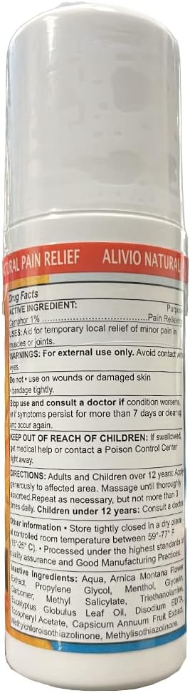 Sanar Naturals Arnica Roll On, 3 oz - Max Strength Relief, Fast Acting Muscle Rub Ointment, Clear Gel