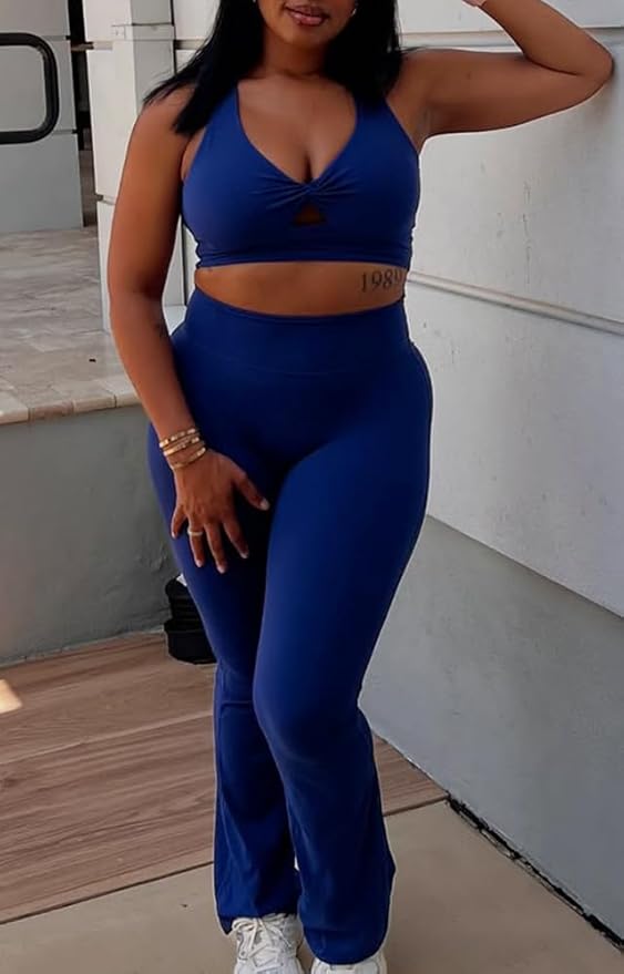 Aoxjox Women's Workout Sports Bras Twist Front Fitness Training Gym Bra Yoga Crop Lola Tank