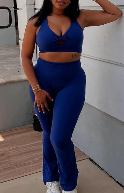 Aoxjox Women's Workout Sports Bras Twist Front Fitness Training Gym Bra Yoga Crop Lola Tank