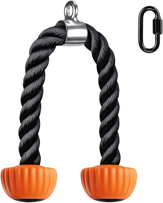 SELEWARE Tricep Rope Cable Machines Attachments for Gym, Heavy Duty Universal Tricep Pull Down Rope with Soft Rubber Ends for Home Gym Workout Biceps Back Shoulders