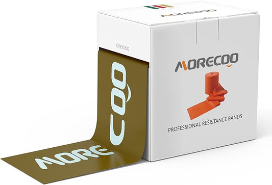 MORECOO Risistance Bands, 25 Yard Roll Professional Latex Stretch Bands for Physical Therapy, Elastic Bands for Upper & Lower Body Exercises, Lower Pilates, Home Workouts & Rehab, Core Exercise