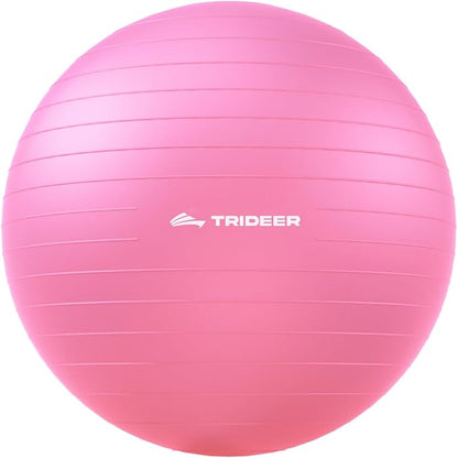 Trideer Exercise Ball for Yoga, Pilates & Fitness – Stability Ball Equipment for Home Gym & Office Chair, Core & Balance Training Accessories, Physical Therapy Equipment, Quick Pump Included, 5 Sizes