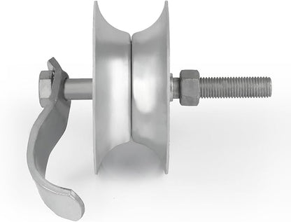2 Pack Sliding Gate Rollers 5" Steel Pipe Track Roller Galvanized for 1 5/8" Pipe Track (Pack of 2)