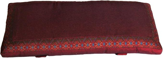 Meditation Bench Cushion Kneeling Seiza - Ikat Burgundy Border