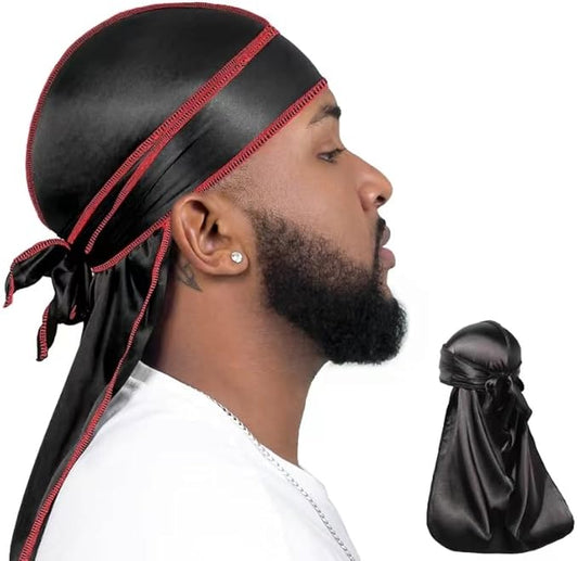 ForceWave 2 Pieces Silky Durag Pack for Men Women Waves, Premium Satin Deluxe Du-rag