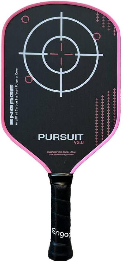 Engage Pursuit V2.0 Pickleball Paddle - Amplified Carbon Surface for Superior Control & Spin with Response+ Polymer Core, USAPA Approved - Designed for Players of Any Skill Level