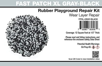 Poured-in-Place Surfacing Repair Kit Fix Rubber Playground (Gray/Black, XL)