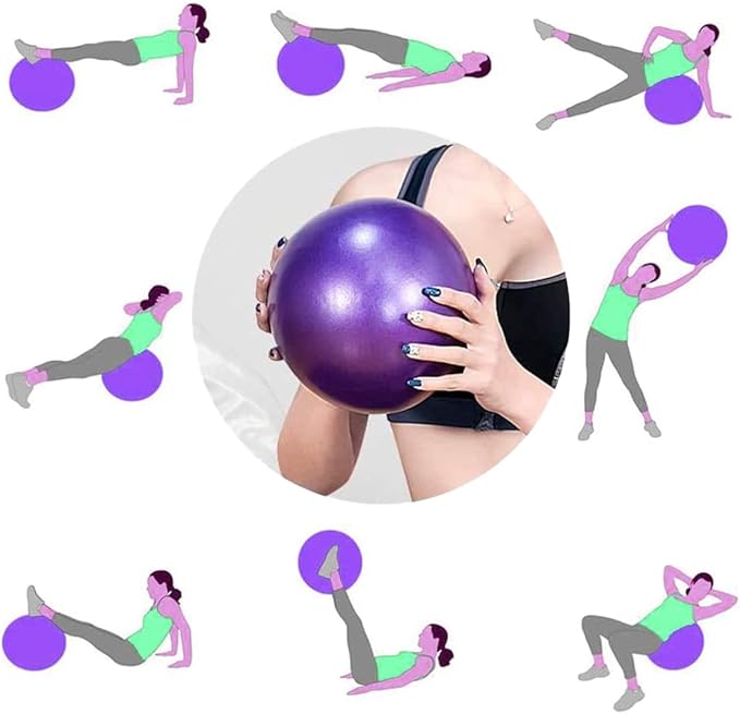 Small Exercise Ball Anti-Burst Non-Slip Stability 9 Inch with Inflatable Straw Mini Pilates Balls Ideal for Yoga Exercise Pilates Physical Therapy Stretching Core Fitness