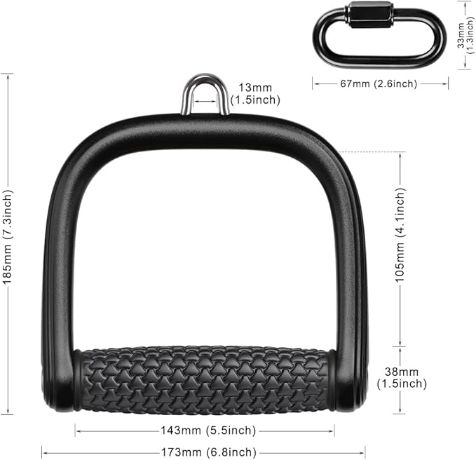 BeneLabel D Handle Cable Attachment, Cable Attachments for Gym, Non-Slip and Comfortable Grip, Solid Aluminum Alloy Handle, Suitable for Home and Gym