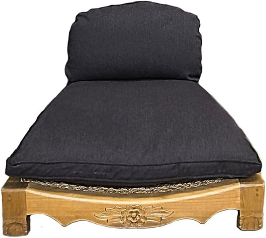 Handcrafted Wooden Meditation Chair with Woven Seagrass Seat, 30 x 28 x 18 inches (Chocolate)