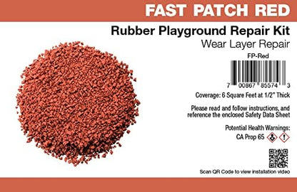 Poured-in-Place Surfacing Repair Kit Fix Rubber Playground (Red, Standard)