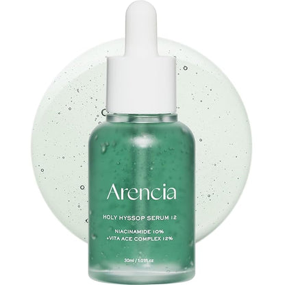Hyssop Glow Serum, 10% Niacinamide, 12% Vitamin A,C,E - Hydrating, Moisturizing, Anti-Aging Serum for Korean Glass Skin