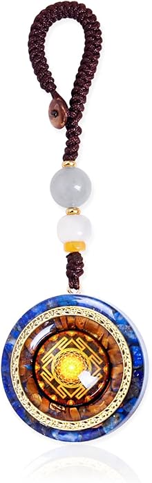 Day Day Up Orgonite Necklace - Sri Yantra Rotatable Pendant For Anti Stress Anxiety & Meditation - Malachite And Tiger Stone For Spiritual Healing & Positive Energy