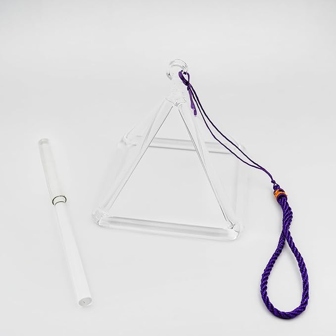 5 Inch Clear Quartz Crystal Singing Pyramid Healing Musical Instrument For Sound Healing Meditation With Crystal Singing Bowl Striker
